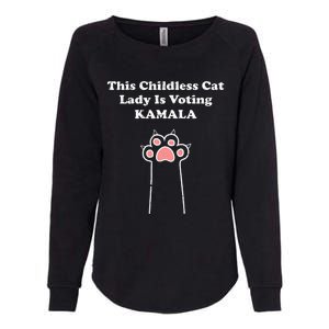 This Childless Cat Lady Is Voting For Kamala Harris Womens California Wash Sweatshirt