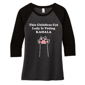 This Childless Cat Lady Is Voting For Kamala Harris Women's Tri-Blend 3/4-Sleeve Raglan Shirt