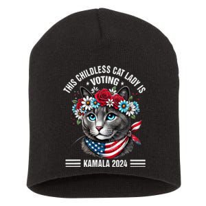 This Childless Cat Lady Is Voting Kamala Harris 2024 Short Acrylic Beanie