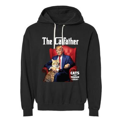 The Catfather Cat For Trump 2024 Garment-Dyed Fleece Hoodie