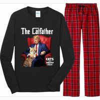 The Catfather Cat For Trump 2024 Long Sleeve Pajama Set