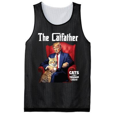 The Catfather Cat For Trump 2024 Mesh Reversible Basketball Jersey Tank