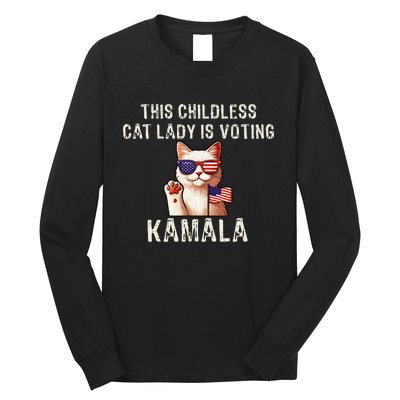 This Childless Cat Lady Is Voting Kamala 2024 Gift Long Sleeve Shirt