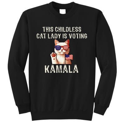 This Childless Cat Lady Is Voting Kamala 2024 Gift Sweatshirt