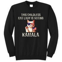 This Childless Cat Lady Is Voting Kamala 2024 Gift Tall Sweatshirt