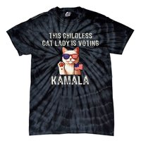 This Childless Cat Lady Is Voting Kamala 2024 Gift Tie-Dye T-Shirt