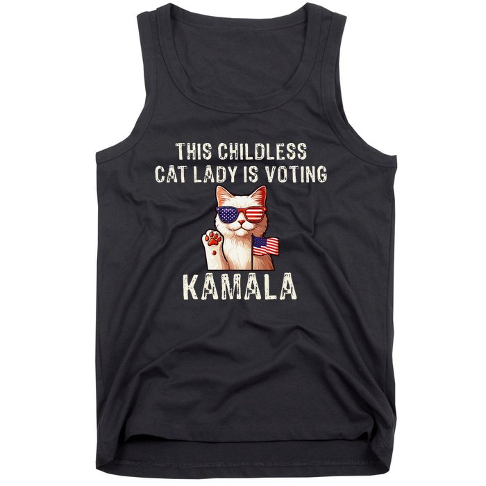 This Childless Cat Lady Is Voting Kamala 2024 Gift Tank Top