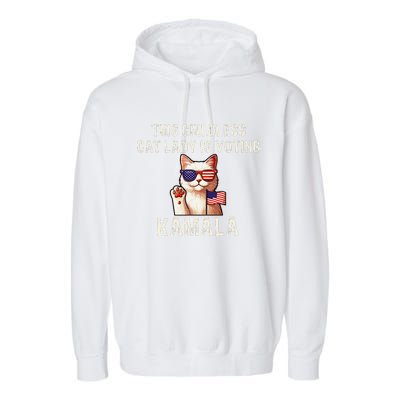 This Childless Cat Lady Is Voting Kamala 2024 Gift Garment-Dyed Fleece Hoodie