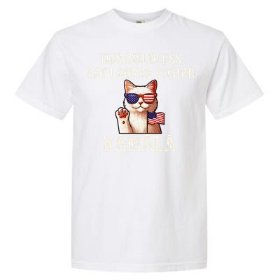 This Childless Cat Lady Is Voting Kamala 2024 Gift Garment-Dyed Heavyweight T-Shirt