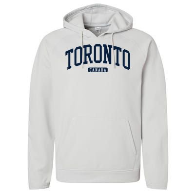 Toronto Canada College University Style Performance Fleece Hoodie