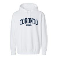 Toronto Canada College University Style Garment-Dyed Fleece Hoodie