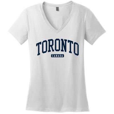 Toronto Canada College University Style Women's V-Neck T-Shirt