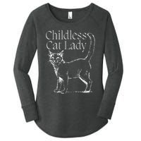 This Childless Cat Lady Ladies Is Voting Kamala Harris 2024 Women's Perfect Tri Tunic Long Sleeve Shirt