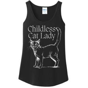 This Childless Cat Lady Ladies Is Voting Kamala Harris 2024 Ladies Essential Tank