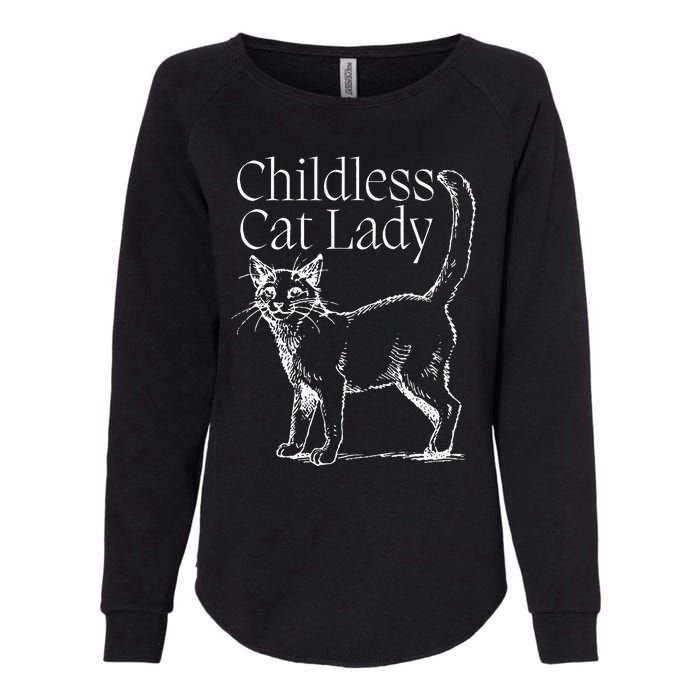 This Childless Cat Lady Ladies Is Voting Kamala Harris 2024 Womens California Wash Sweatshirt