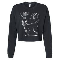 This Childless Cat Lady Ladies Is Voting Kamala Harris 2024 Cropped Pullover Crew