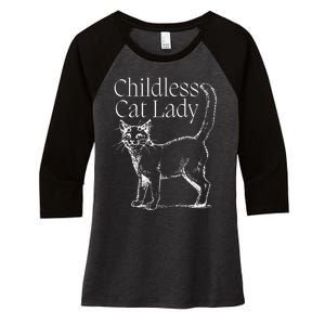 This Childless Cat Lady Ladies Is Voting Kamala Harris 2024 Women's Tri-Blend 3/4-Sleeve Raglan Shirt