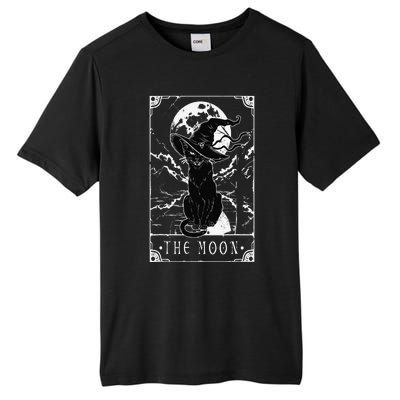 Tarot Card Crescent Moon And Black Cat Witch Hat Halloween Tall Fusion ChromaSoft Performance T-Shirt