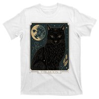 Tarot Card Crescent Moon And Cat Graphic T-Shirt