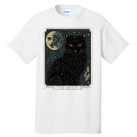 Tarot Card Crescent Moon And Cat Graphic Tall T-Shirt