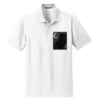 Tarot Card Crescent Moon And Cat Graphic Dry Zone Grid Polo