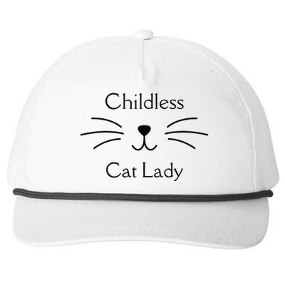 This Childless Cat Lady Ladies Is Voting Kamala Gift Snapback Five-Panel Rope Hat