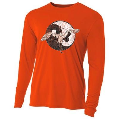 Tai Chi Crane Chinese Martial Arts Yin Yang Cooling Performance Long Sleeve Crew