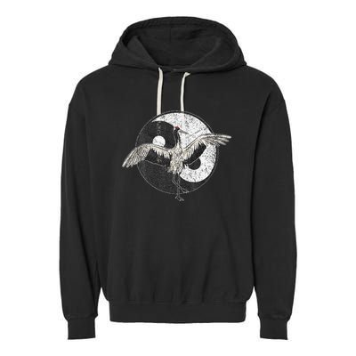 Tai Chi Crane Chinese Martial Arts Yin Yang Garment-Dyed Fleece Hoodie