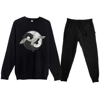 Tai Chi Crane Chinese Martial Arts Yin Yang Premium Crewneck Sweatsuit Set