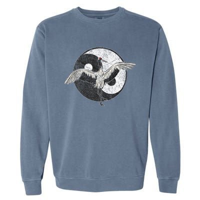 Tai Chi Crane Chinese Martial Arts Yin Yang Garment-Dyed Sweatshirt