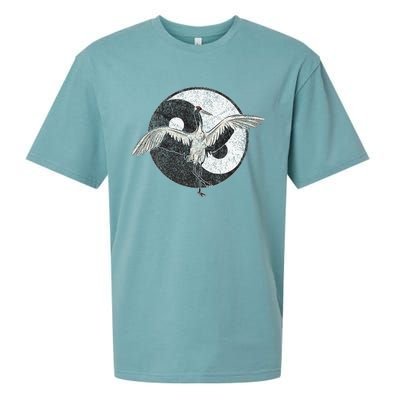 Tai Chi Crane Chinese Martial Arts Yin Yang Sueded Cloud Jersey T-Shirt