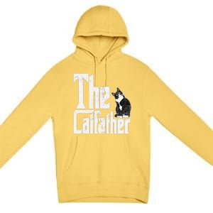 The Catfather Cat Father Mafia Funny Parody Fathers Day Premium Pullover Hoodie