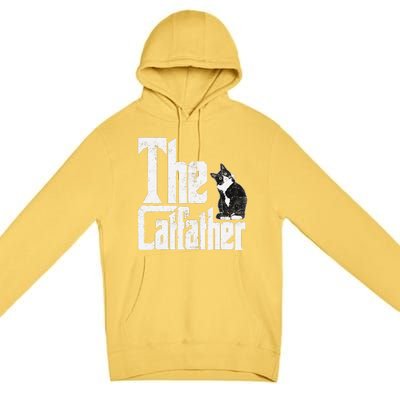 The Catfather Cat Father Mafia Funny Parody Fathers Day Premium Pullover Hoodie