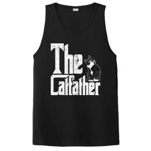 The Catfather Cat Father Mafia Funny Parody Fathers Day PosiCharge Competitor Tank