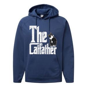 The Catfather Cat Father Mafia Funny Parody Fathers Day Performance Fleece Hoodie