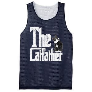 The Catfather Cat Father Mafia Funny Parody Fathers Day Mesh Reversible Basketball Jersey Tank