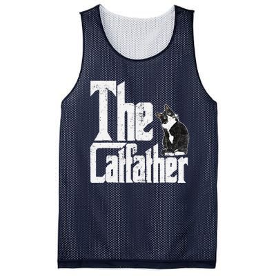 The Catfather Cat Father Mafia Funny Parody Fathers Day Mesh Reversible Basketball Jersey Tank