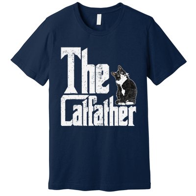 The Catfather Cat Father Mafia Funny Parody Fathers Day Premium T-Shirt