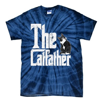 The Catfather Cat Father Mafia Funny Parody Fathers Day Tie-Dye T-Shirt