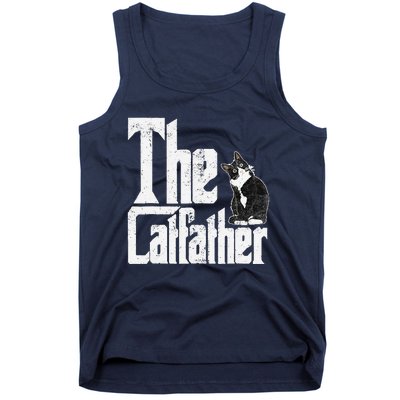 The Catfather Cat Father Mafia Funny Parody Fathers Day Tank Top