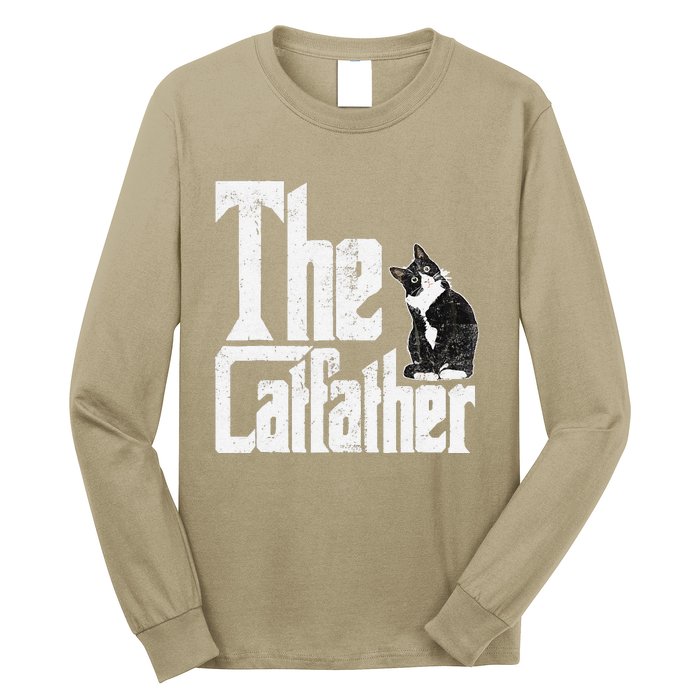 The Catfather Cat Father Mafia Funny Parody Fathers Day Long Sleeve Shirt