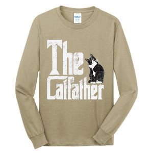 The Catfather Cat Father Mafia Funny Parody Fathers Day Tall Long Sleeve T-Shirt