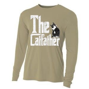 The Catfather Cat Father Mafia Funny Parody Fathers Day Cooling Performance Long Sleeve Crew