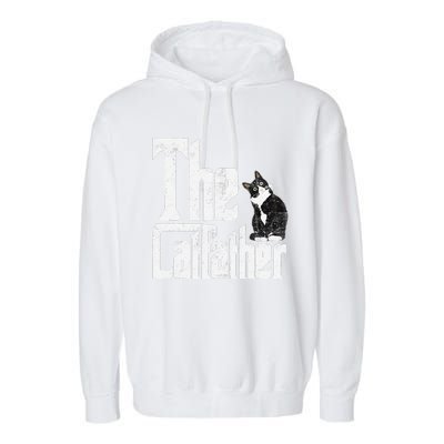 The Catfather Cat Father Mafia Funny Parody Fathers Day Garment-Dyed Fleece Hoodie