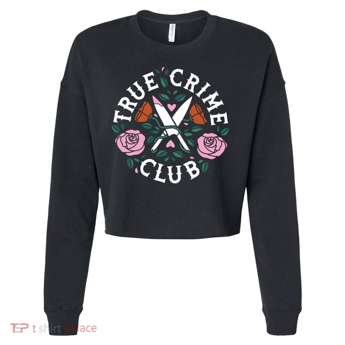True Crime Club Funny True Crime Fan Cropped Pullover Crew