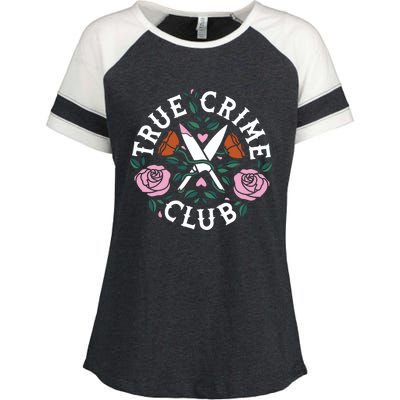 True Crime Club Funny True Crime Fan Enza Ladies Jersey Colorblock Tee