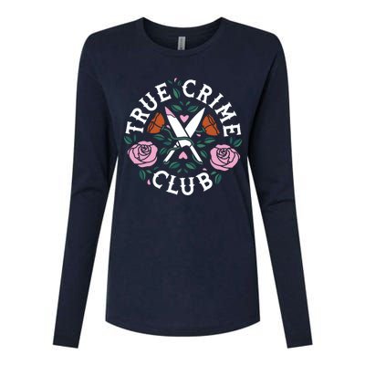 True Crime Club Funny True Crime Fan Womens Cotton Relaxed Long Sleeve T-Shirt