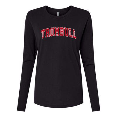 Trumbull Connecticut Ct Vintage Sports Womens Cotton Relaxed Long Sleeve T-Shirt