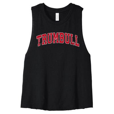 Trumbull Connecticut Ct Vintage Sports Women's Racerback Cropped Tank