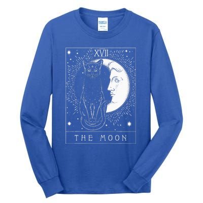 Tarot Card Crescent Moon And Cat Tall Long Sleeve T-Shirt